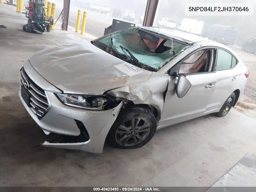 5NPD84LF2JH370646 2018 Hyundai Elantra Sel/Value/Limited