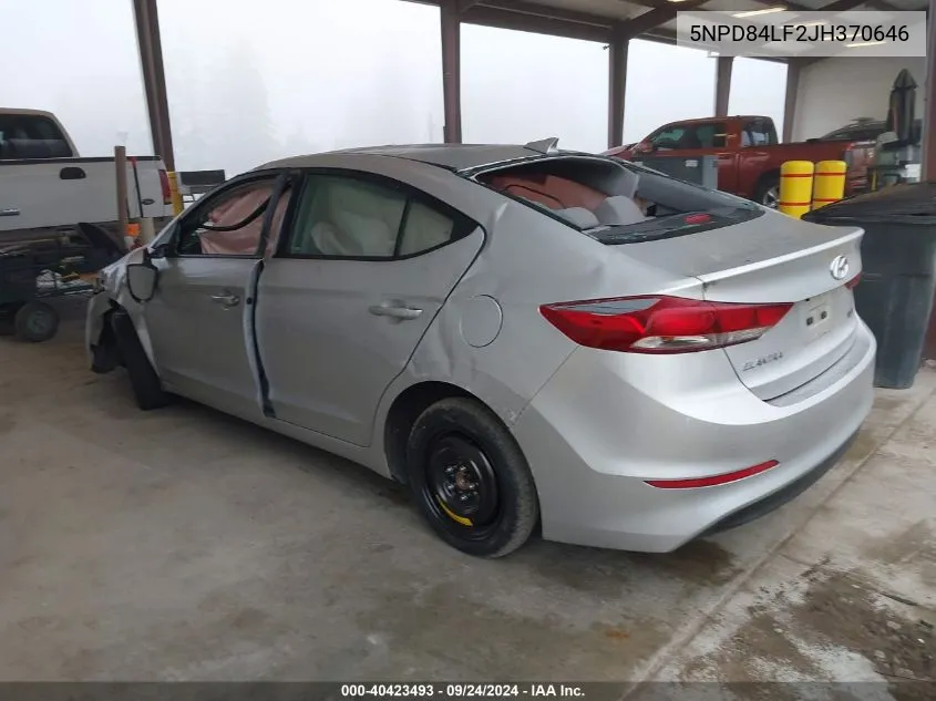 2018 Hyundai Elantra Sel/Value/Limited VIN: 5NPD84LF2JH370646 Lot: 40423493