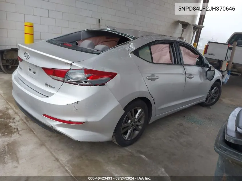 2018 Hyundai Elantra Sel/Value/Limited VIN: 5NPD84LF2JH370646 Lot: 40423493