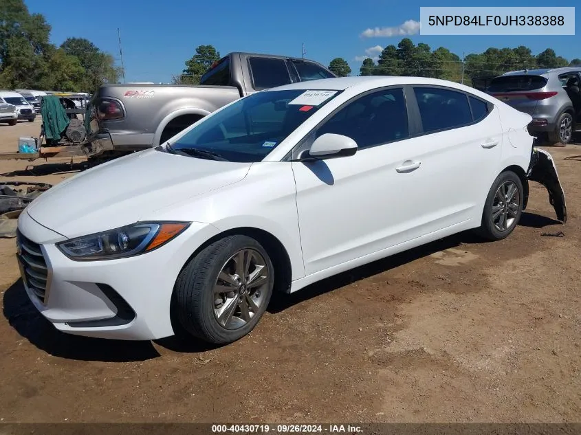 2018 Hyundai Elantra Sel VIN: 5NPD84LF0JH338388 Lot: 40430719