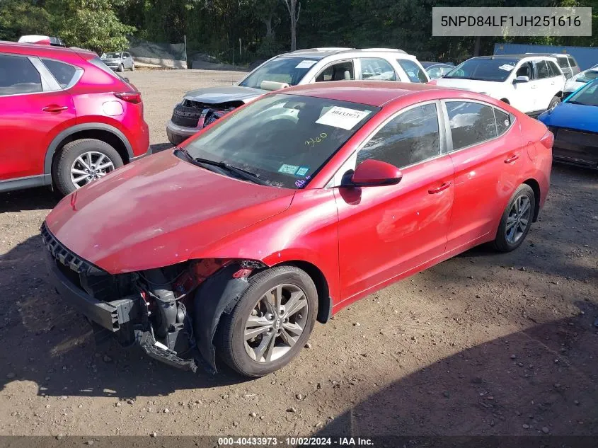 2018 Hyundai Elantra Sel VIN: 5NPD84LF1JH251616 Lot: 40433973