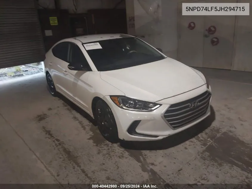 5NPD74LF5JH294715 2018 Hyundai Elantra Se