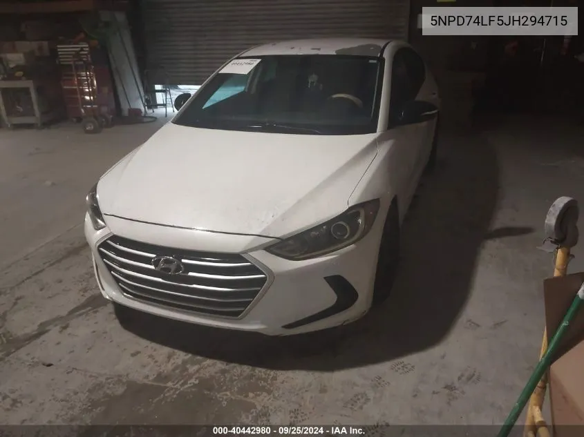 5NPD74LF5JH294715 2018 Hyundai Elantra Se