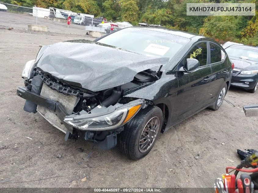 KMHD74LF0JU473164 2018 Hyundai Elantra Se