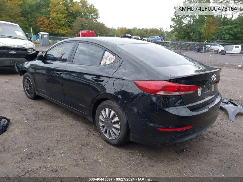 KMHD74LF0JU473164 2018 Hyundai Elantra Se