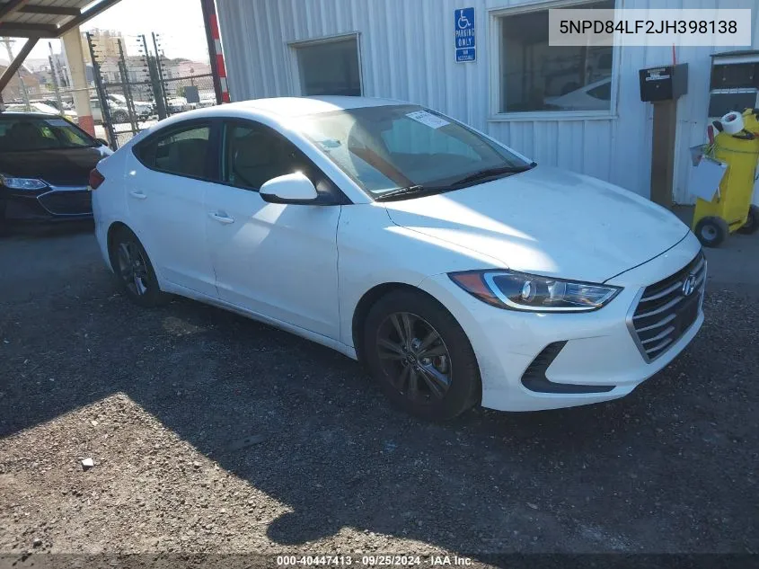 5NPD84LF2JH398138 2018 Hyundai Elantra Sel