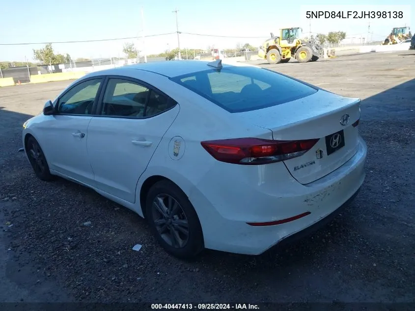 2018 Hyundai Elantra Sel VIN: 5NPD84LF2JH398138 Lot: 40447413