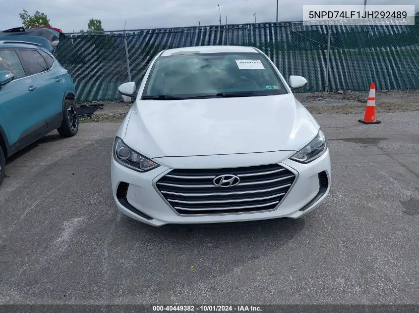 5NPD74LF1JH292489 2018 Hyundai Elantra Se