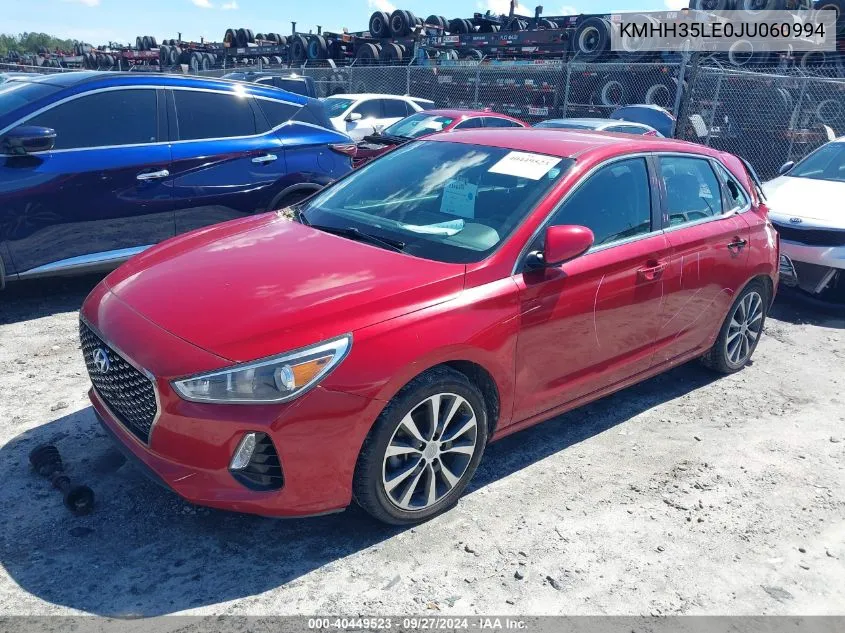 2018 Hyundai Elantra Gt VIN: KMHH35LE0JU060994 Lot: 40449523