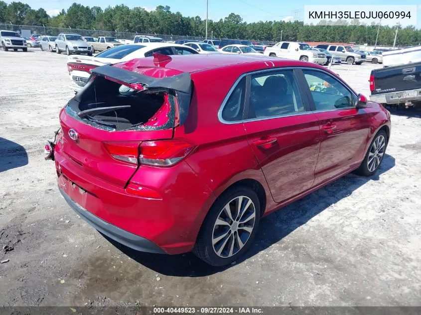 2018 Hyundai Elantra Gt VIN: KMHH35LE0JU060994 Lot: 40449523