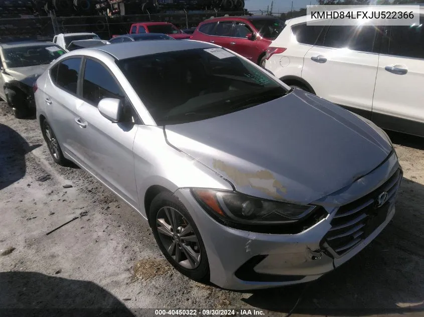 2018 Hyundai Elantra Sel/Value/Limited VIN: KMHD84LFXJU522366 Lot: 40450322