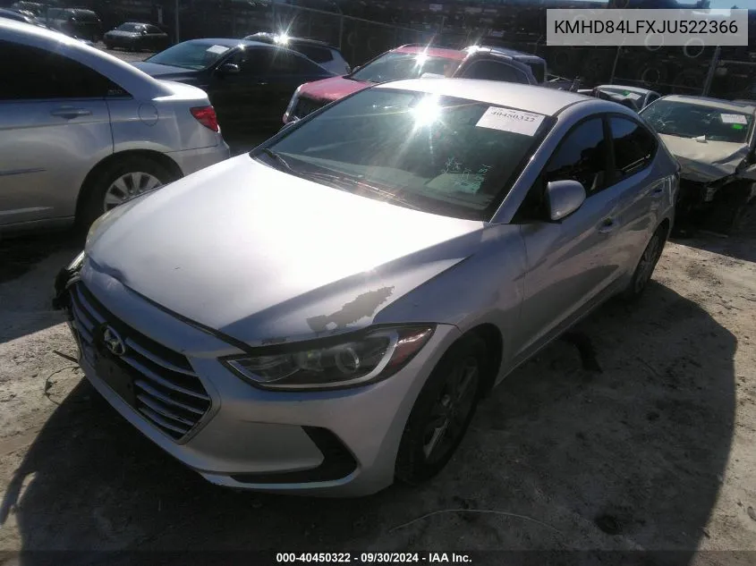 2018 Hyundai Elantra Sel/Value/Limited VIN: KMHD84LFXJU522366 Lot: 40450322