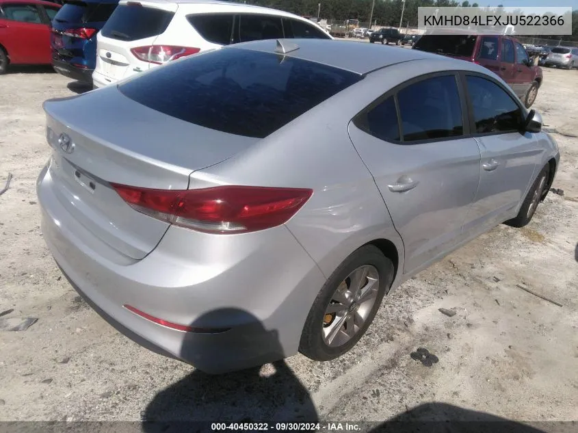 2018 Hyundai Elantra Sel/Value/Limited VIN: KMHD84LFXJU522366 Lot: 40450322