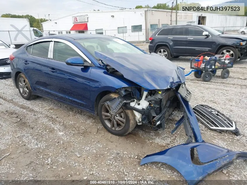 5NPD84LF0JH397523 2018 Hyundai Elantra Sel/Value/Limited