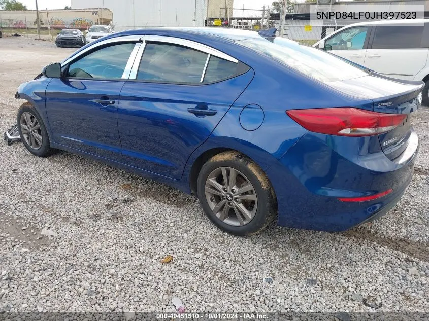 5NPD84LF0JH397523 2018 Hyundai Elantra Sel/Value/Limited