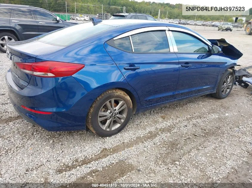 2018 Hyundai Elantra Sel/Value/Limited VIN: 5NPD84LF0JH397523 Lot: 40451510