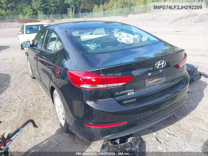 5NPD74LF2JH292209 2018 Hyundai Elantra Se