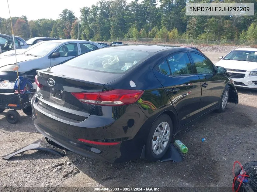 5NPD74LF2JH292209 2018 Hyundai Elantra Se