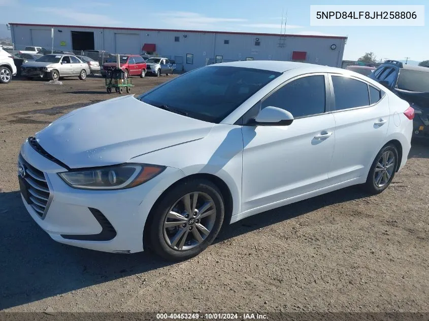 2018 Hyundai Elantra Sel VIN: 5NPD84LF8JH258806 Lot: 40453249