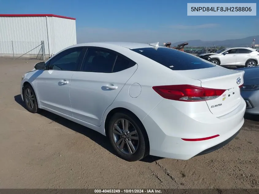 2018 Hyundai Elantra Sel VIN: 5NPD84LF8JH258806 Lot: 40453249