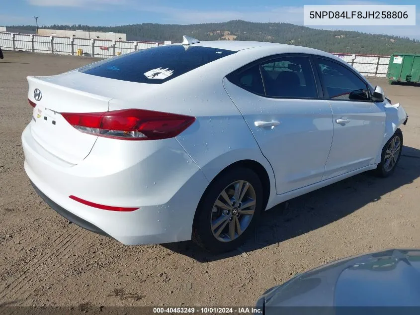 2018 Hyundai Elantra Sel VIN: 5NPD84LF8JH258806 Lot: 40453249