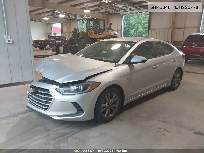 2018 Hyundai Elantra Sel/Value/Limited VIN: 5NPD84LF4JH220778 Lot: 40455374