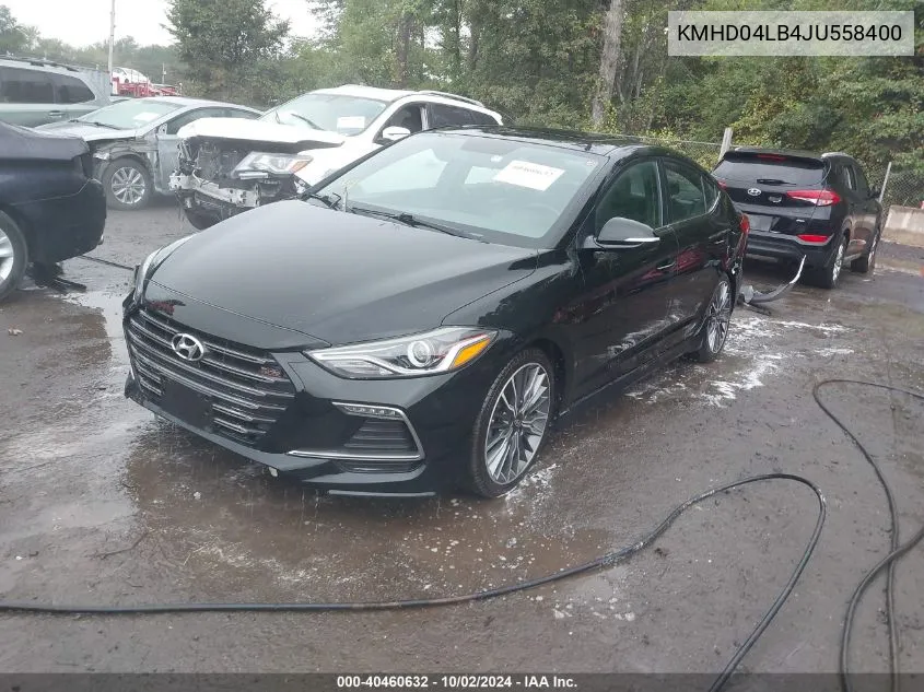 2018 Hyundai Elantra Sport VIN: KMHD04LB4JU558400 Lot: 40460632