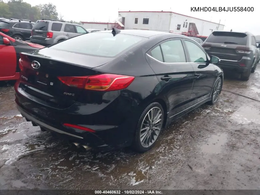 KMHD04LB4JU558400 2018 Hyundai Elantra Sport