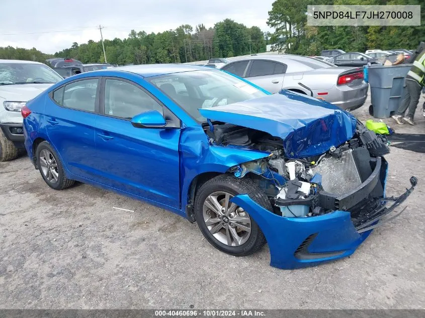 5NPD84LF7JH270008 2018 Hyundai Elantra Sel