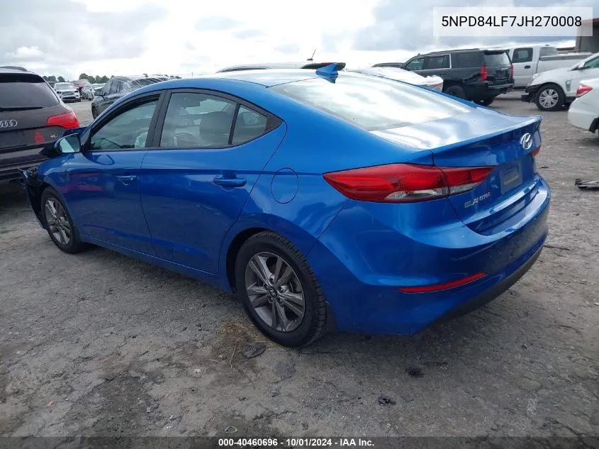 5NPD84LF7JH270008 2018 Hyundai Elantra Sel