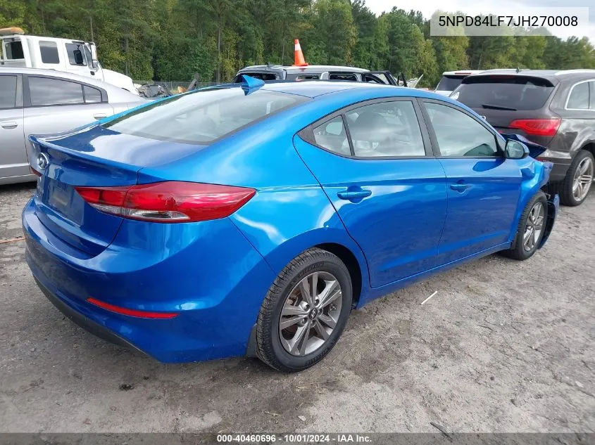 2018 Hyundai Elantra Sel VIN: 5NPD84LF7JH270008 Lot: 40460696