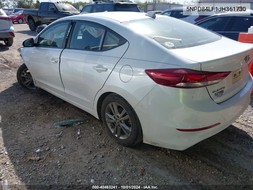 5NPD84LF1JH361730 2018 Hyundai Elantra Sel/Value/Limited