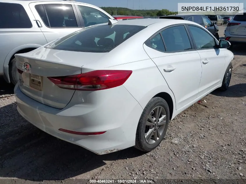 5NPD84LF1JH361730 2018 Hyundai Elantra Sel/Value/Limited