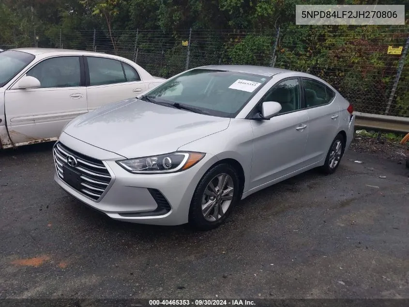 2018 Hyundai Elantra Sel VIN: 5NPD84LF2JH270806 Lot: 40465353