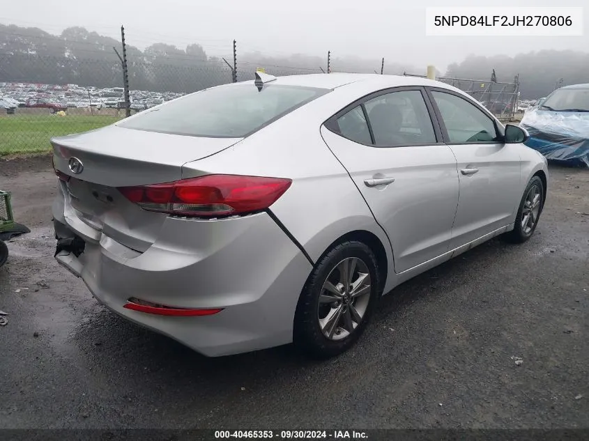 2018 Hyundai Elantra Sel VIN: 5NPD84LF2JH270806 Lot: 40465353