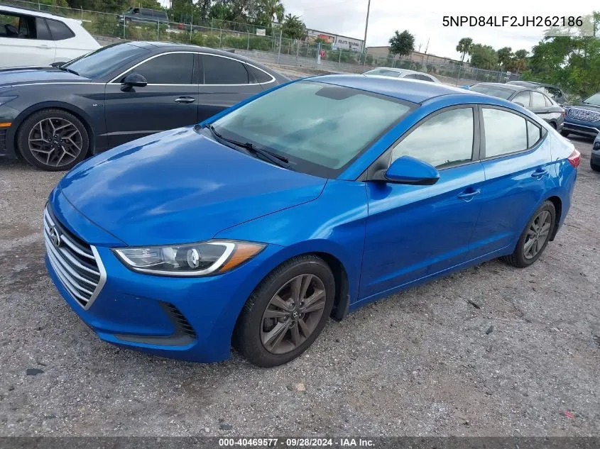 2018 Hyundai Elantra Sel/Value/Limited VIN: 5NPD84LF2JH262186 Lot: 40469577