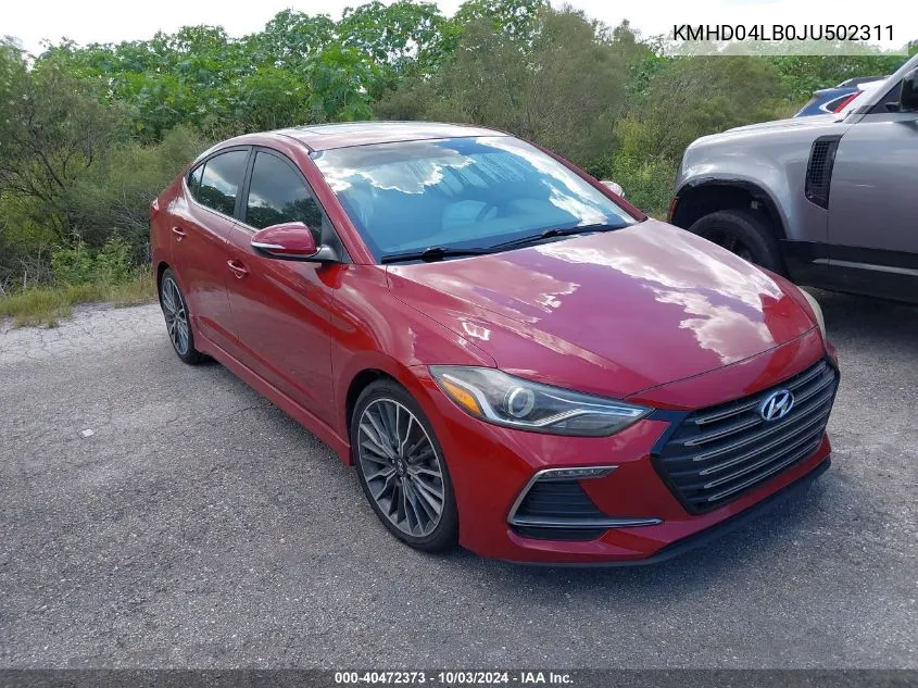 KMHD04LB0JU502311 2018 Hyundai Elantra Sport