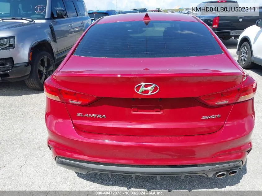 KMHD04LB0JU502311 2018 Hyundai Elantra Sport