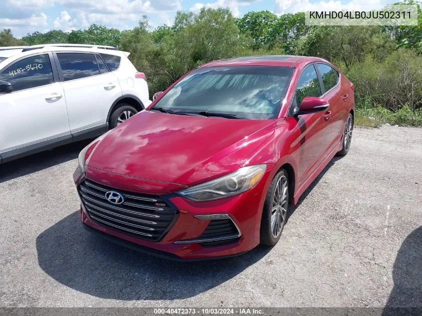 KMHD04LB0JU502311 2018 Hyundai Elantra Sport