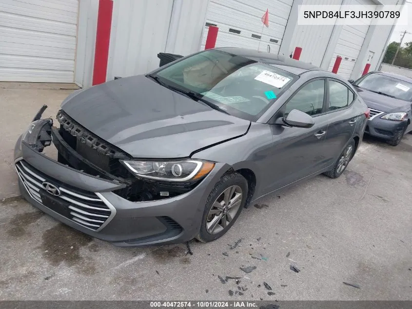 2018 Hyundai Elantra Sel/Value/Limited VIN: 5NPD84LF3JH390789 Lot: 40472574