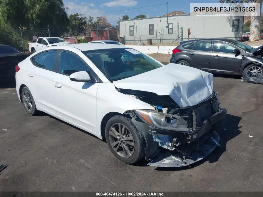 2018 Hyundai Elantra Sel VIN: 5NPD84LF3JH215653 Lot: 40474126