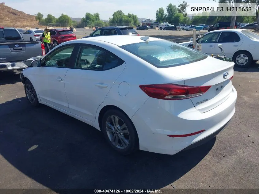 5NPD84LF3JH215653 2018 Hyundai Elantra Sel