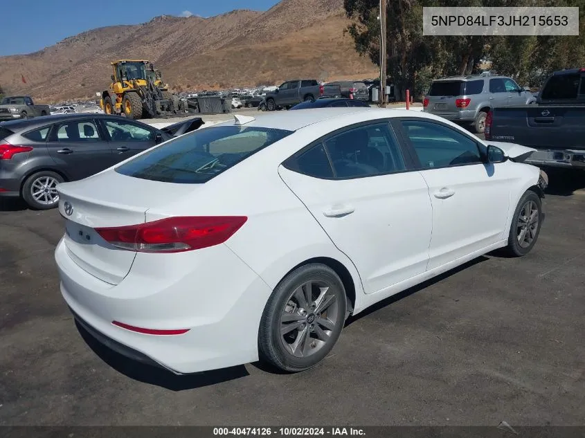 2018 Hyundai Elantra Sel VIN: 5NPD84LF3JH215653 Lot: 40474126