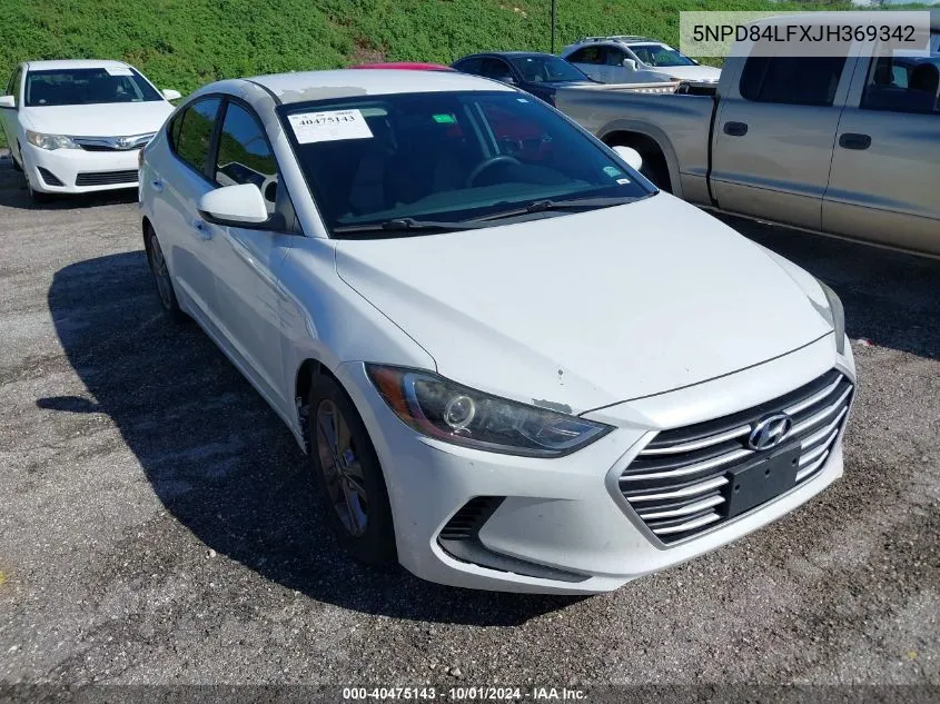 5NPD84LFXJH369342 2018 Hyundai Elantra Sel/Value/Limited