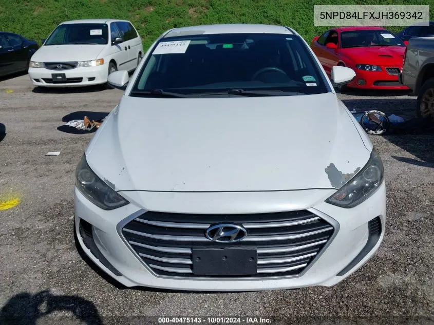 5NPD84LFXJH369342 2018 Hyundai Elantra Sel/Value/Limited