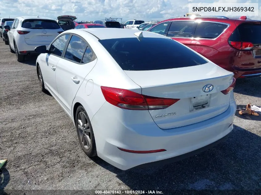 2018 Hyundai Elantra Sel/Value/Limited VIN: 5NPD84LFXJH369342 Lot: 40475143