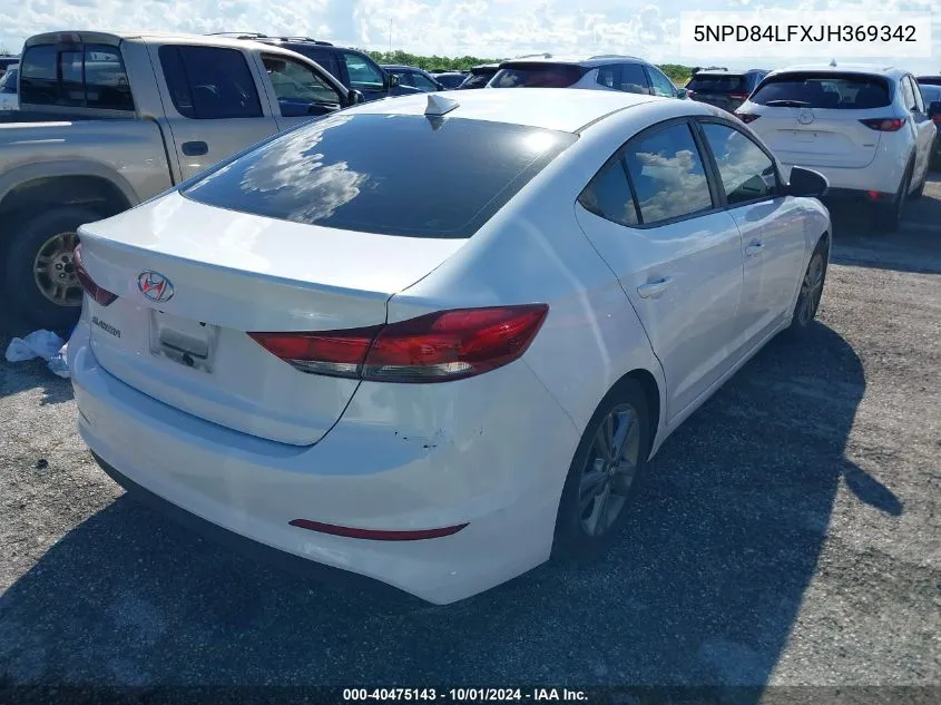 2018 Hyundai Elantra Sel/Value/Limited VIN: 5NPD84LFXJH369342 Lot: 40475143