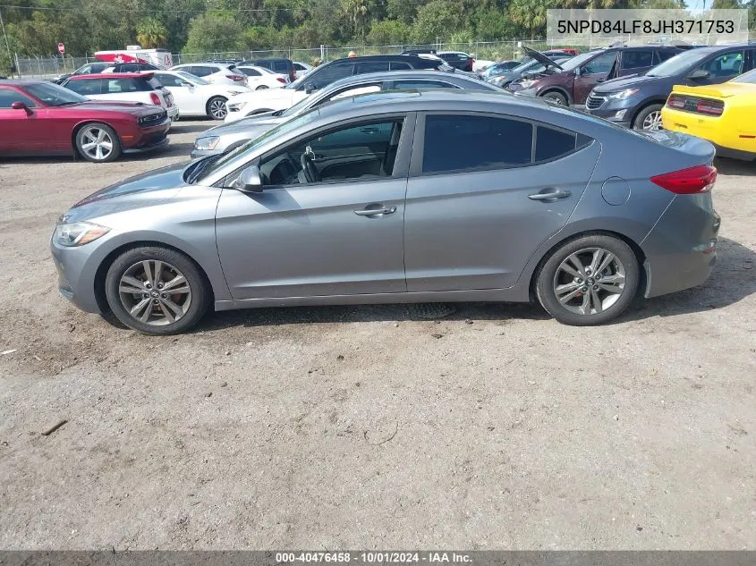 5NPD84LF8JH371753 2018 Hyundai Elantra Sel/Value/Limited