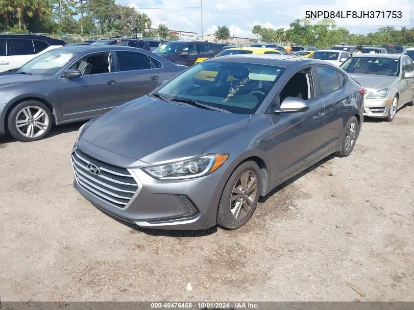 5NPD84LF8JH371753 2018 Hyundai Elantra Sel/Value/Limited