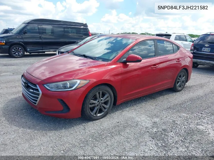 5NPD84LF3JH221582 2018 Hyundai Elantra Sel